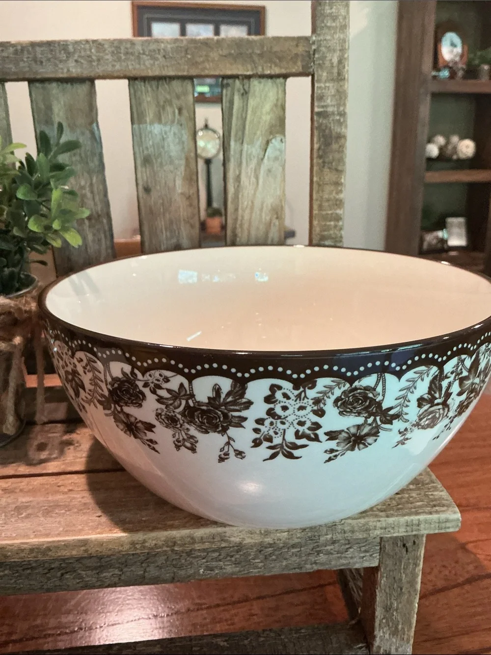 *Out of Stock Online* Hobby Lobby Brown Toile Serving Bowl
